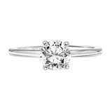 Artcarved Bridal Mounted with CZ Center Classic Solitaire Engagement Ring Kit 18K White Gold