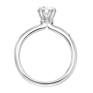 Artcarved Bridal Mounted with CZ Center Classic Solitaire Engagement Ring Kit 14K White Gold