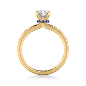 Artcarved Bridal Semi-Mounted with Side Stones Classic Solitaire Engagement Ring 18K Yellow Gold & Blue Sapphire