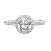 Artcarved Bridal Mounted with CZ Center Classic Halo Engagement Ring Ileana 18K White Gold