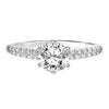 Artcarved Bridal Semi-Mounted with Side Stones Classic Diamond Engagement Ring Elana 18K White Gold