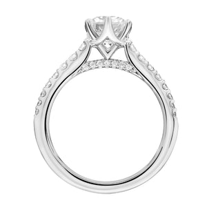 Artcarved Bridal Mounted with CZ Center Classic Diamond Engagement Ring Elana 14K White Gold