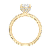 Artcarved Bridal Semi-Mounted with Side Stones Classic Engagement Ring Chelsea 18K Yellow Gold