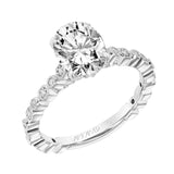 Artcarved Bridal Mounted with CZ Center Vintage Vintage Engagement Ring Louisa 18K White Gold