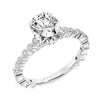 Artcarved Bridal Semi-Mounted with Side Stones Vintage Vintage Engagement Ring Louisa 14K White Gold