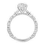 Artcarved Bridal Semi-Mounted with Side Stones Vintage Vintage Engagement Ring Louisa 14K White Gold