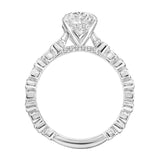 Artcarved Bridal Mounted with CZ Center Vintage Vintage Engagement Ring Louisa 14K White Gold