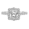 Artcarved Bridal Semi-Mounted with Side Stones Vintage Vintage Halo Engagement Ring Lilith 18K White Gold