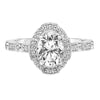 Artcarved Bridal Semi-Mounted with Side Stones Vintage Vintage Halo Engagement Ring Bessie 18K White Gold