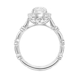 Artcarved Bridal Mounted with CZ Center Vintage Vintage Halo Engagement Ring Bessie 18K White Gold