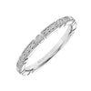 Artcarved Bridal Mounted with Side Stones Vintage Milgrain Halo Diamond Wedding Band Bessie 18K White Gold