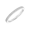 Artcarved Bridal Mounted with Side Stones Vintage Milgrain Halo Diamond Wedding Band Yvonne 18K White Gold