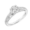 Artcarved Bridal Semi-Mounted with Side Stones Classic Diamond Engagement Ring Joelle 18K White Gold