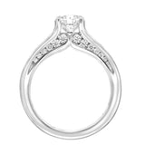 Artcarved Bridal Semi-Mounted with Side Stones Classic Diamond Engagement Ring Joelle 18K White Gold