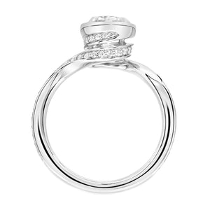 Artcarved Bridal Semi-Mounted with Side Stones Contemporary Bezel Diamond Engagement Ring Tinsley 18K White Gold