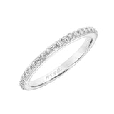 Artcarved Bridal Mounted with Side Stones Contemporary Bezel Diamond Wedding Band Gray 14K White Gold