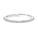 Artcarved Bridal Mounted with Side Stones Contemporary Bezel Diamond Wedding Band Gray 18K White Gold