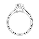 Artcarved Bridal Semi-Mounted with Side Stones Contemporary Bezel Engagement Ring Raina 14K White Gold