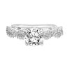 Artcarved Bridal Mounted with CZ Center Contemporary Floral Twist Engagement Ring Sweetpea 14K White Gold