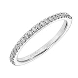 Artcarved Bridal Mounted with Side Stones Classic Halo Diamond Wedding Band Paige 14K White Gold