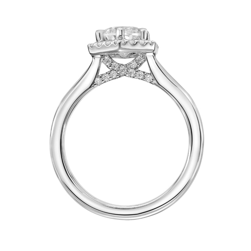 Artcarved Bridal Mounted with CZ Center Classic Halo Engagement Ring Maya 14K White Gold