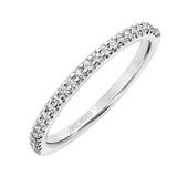 Artcarved Bridal Mounted with Side Stones Classic Diamond Wedding Band Lorelei 14K White Gold