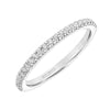 Artcarved Bridal Mounted with Side Stones Classic Halo Diamond Wedding Band Miranda 18K White Gold