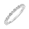 Artcarved Bridal Mounted with Side Stones Vintage Milgrain Diamond Wedding Band Annette 14K White Gold