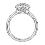 Artcarved Bridal Semi-Mounted with Side Stones Vintage Vintage Engagement Ring Rhoda 18K White Gold