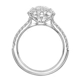 Artcarved Bridal Semi-Mounted with Side Stones Classic Contemporary Engagement Ring Lillian 18K White Gold