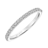 Artcarved Bridal Mounted with Side Stones Classic Contemporary Diamond Wedding Band Lillian 14K White Gold