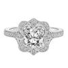 Artcarved Bridal Mounted with CZ Center Vintage Vintage Engagement Ring Helen 14K White Gold