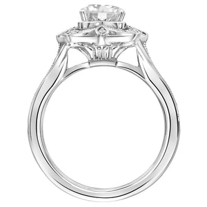 Artcarved Bridal Semi-Mounted with Side Stones Vintage Vintage Engagement Ring Helen 18K White Gold