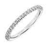 Artcarved Bridal Mounted with Side Stones Classic Halo Diamond Wedding Band Penny 18K White Gold