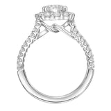 Artcarved Bridal Semi-Mounted with Side Stones Classic Halo Engagement Ring Dolly 18K White Gold