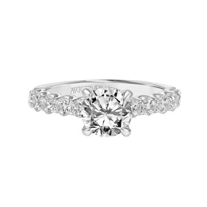 Artcarved Bridal Semi-Mounted with Side Stones Classic Diamond Engagement Ring Tina 14K White Gold