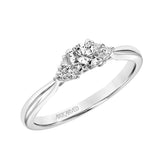 Artcarved Bridal Mounted Mined Live Center Classic One Love Classic 3-Stone Engagement Ring Maryann 14K White Gold