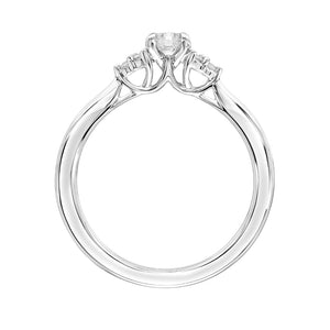 Artcarved Bridal Mounted Mined Live Center Classic One Love Classic 3-Stone Engagement Ring Maryann 14K White Gold