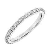 Artcarved Bridal Mounted with Side Stones Classic 3-Stone Diamond Wedding Band Maryann 18K White Gold