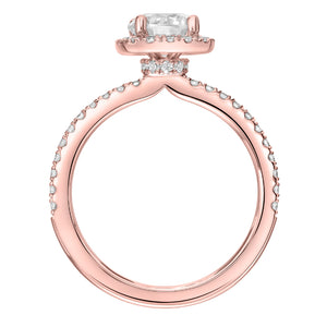 Artcarved Bridal Mounted with CZ Center Classic Halo Engagement Ring Molly 14K Rose Gold