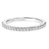 Artcarved Bridal Mounted with Side Stones Classic Diamond Wedding Band Tori 18K White Gold