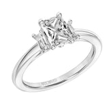 Artcarved Bridal Mounted with CZ Center Classic 3-Stone Engagement Ring Audrey 18K White Gold