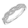 Artcarved Bridal Mounted with Side Stones Contemporary Twist Diamond Wedding Band Angelique 14K White Gold