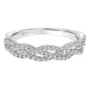 Artcarved Bridal Mounted with Side Stones Contemporary Twist Diamond Wedding Band Angelique 14K White Gold