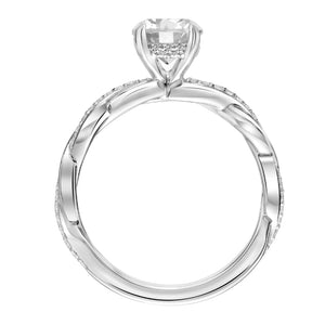 Artcarved Bridal Semi-Mounted with Side Stones Contemporary Twist Engagement Ring Cassidy 18K White Gold