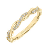 Artcarved Bridal Mounted with Side Stones Contemporary Twist Diamond Wedding Band Ciara 18K Yellow Gold