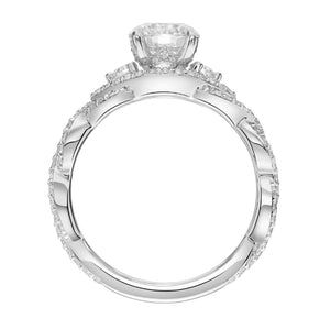 Artcarved Bridal Semi-Mounted with Side Stones Contemporary Twist Engagement Ring Dakota 18K White Gold