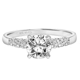 Artcarved Bridal Mounted with CZ Center Classic Engagement Ring Erica 18K White Gold