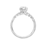 Artcarved Bridal Mounted with CZ Center Classic Engagement Ring Erica 18K White Gold