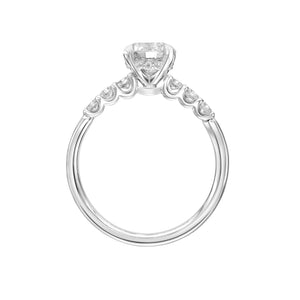 Artcarved Bridal Mounted with CZ Center Classic Engagement Ring Erica 18K White Gold